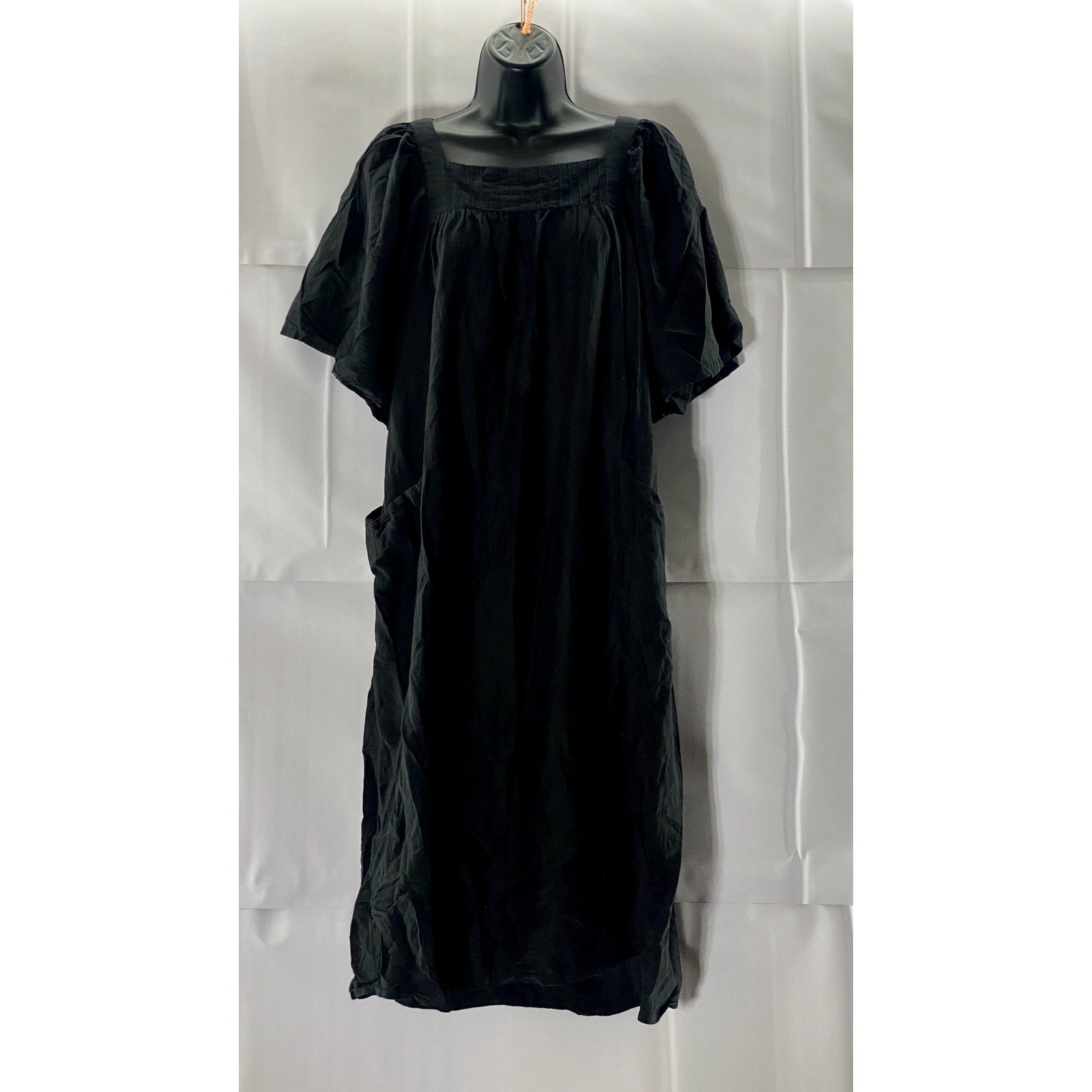 M. PATMOS Women's Black Louise Square-Neck Volume Sleeve Midi Dress SZ XS