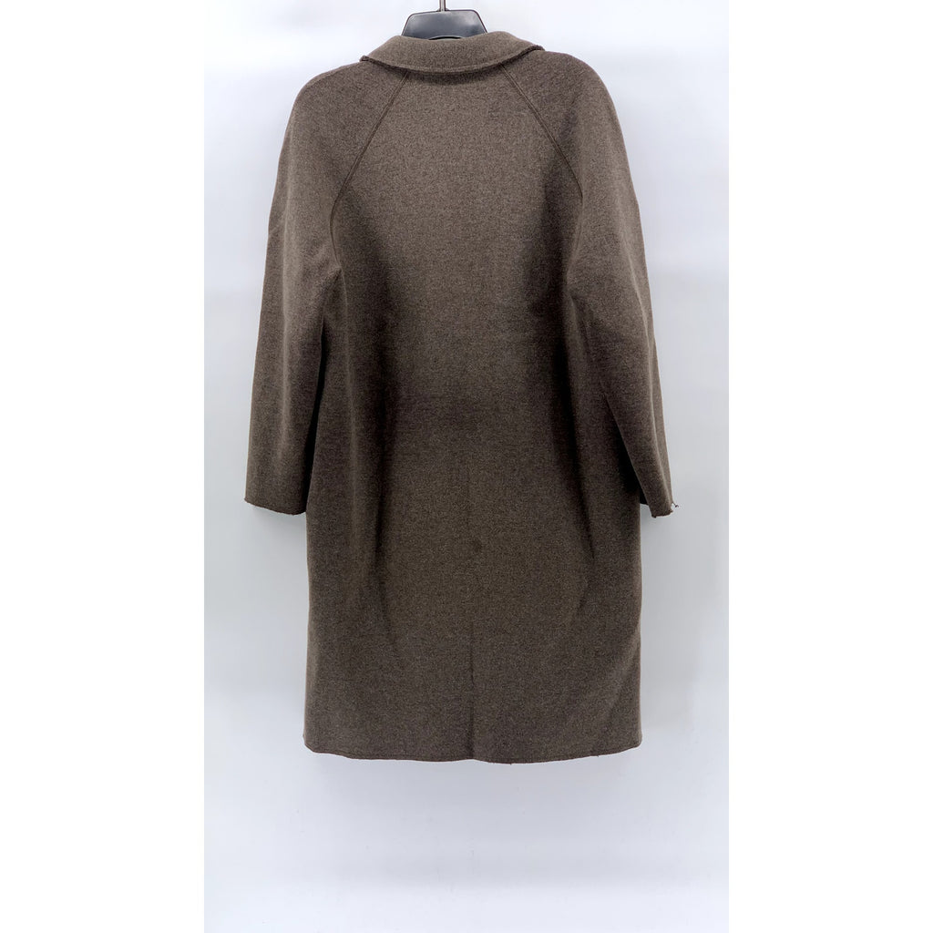 COS Women’s Brown Wool-Blend Three-Button Notch Collar Long Coat SZ S
