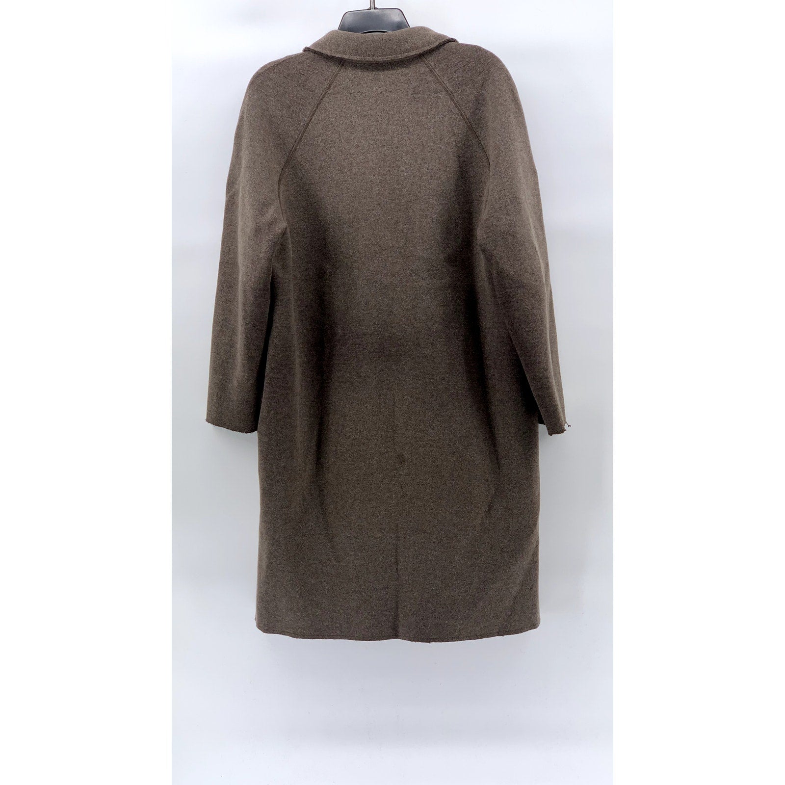 COS Women’s Brown Wool-Blend Three-Button Notch Collar Long Coat SZ S