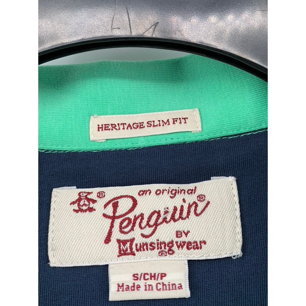 PENGUIN Men's Light Green Heritage Slim-Fit Short Sleeve Polo SZ S