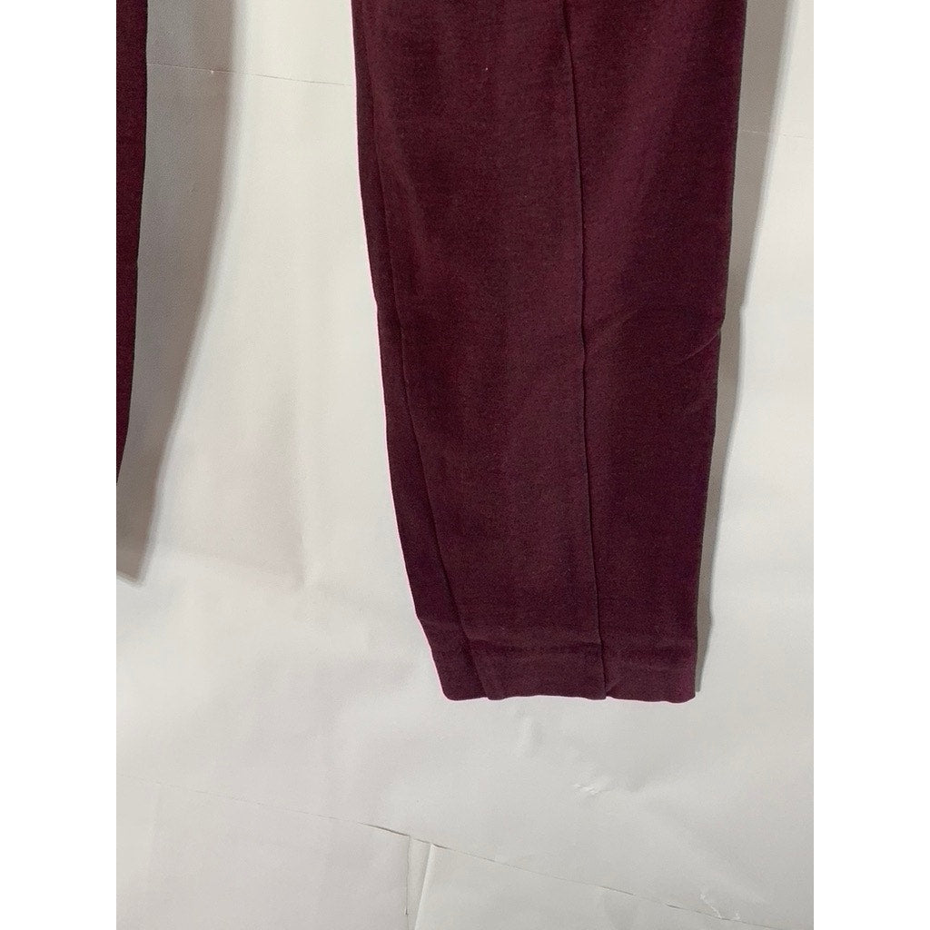 LOFT Women's Burgundy Skinny Zip-Pocket Ankle Ponte Pants SZ 4
