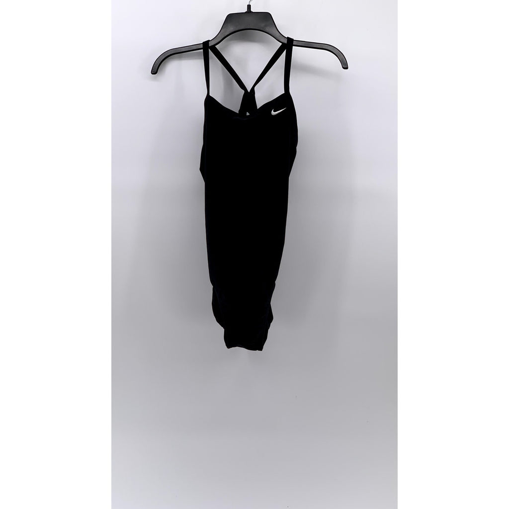 NIKE Women's Black Swoosh Cutout One-Piece Swimsuit SZ 34(8)