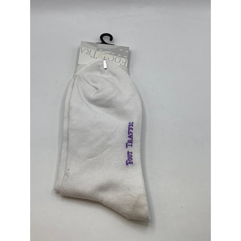 FOOT TRAFFIC Women's White Multi Sail Print Crew Socks SZ 4-10