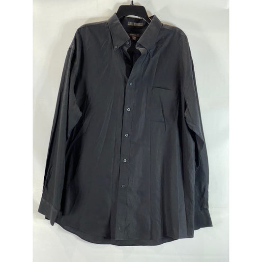 NORDSTROM Men's Black Classic-Fit Smart Care Button-Up Long Sleeve Shirt SZ XL
