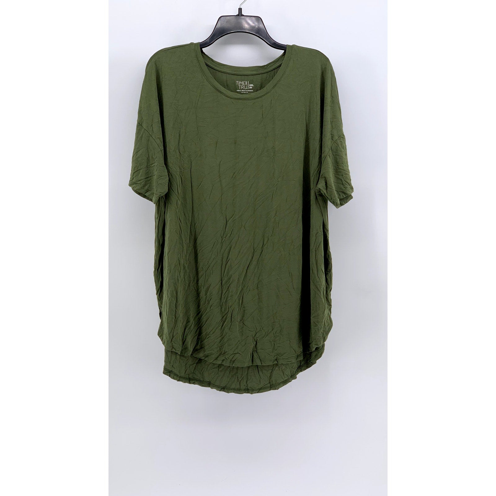 TIME & TRU Women's Olive Green Crewneck Casual Top SZ 2XL