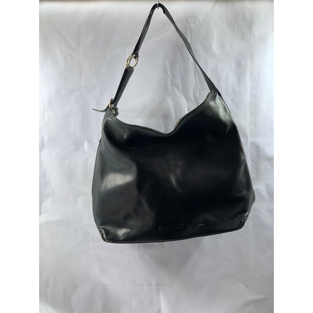 CALVIN KLEIN Women's Black Faux Leather Textured Shoulder Bag