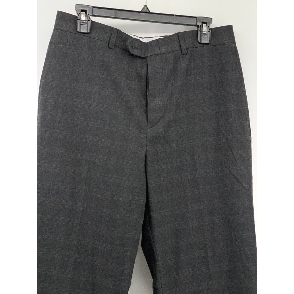 RALPH RALPH LAUREN Men's Black Windowpane Straight Leg Pant SZ 32X32