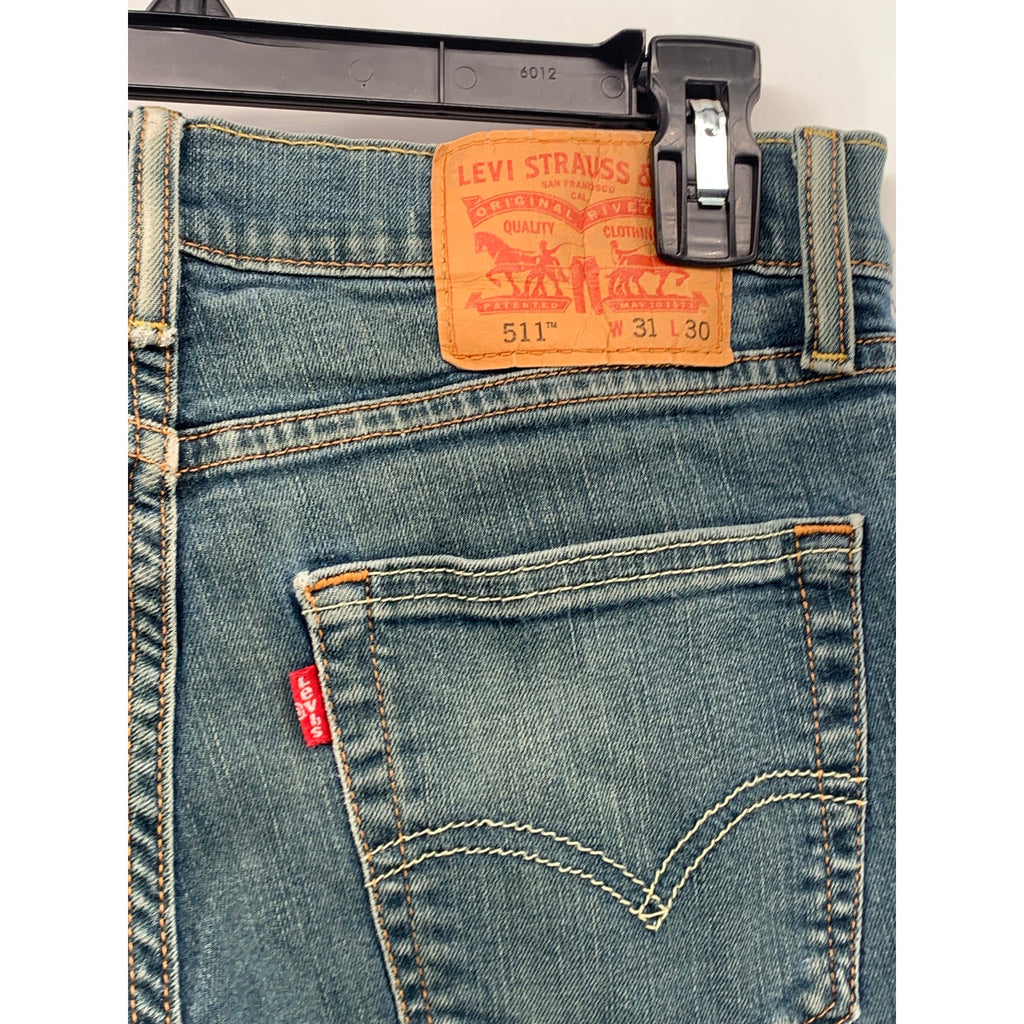 LEVI'S Men's Blue Denim 511 Regular-Fit Slim-Leg Five-Pocket Jeans SZ 31X30