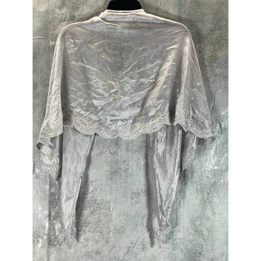 INC INTERNATIONAL CONCEPTS Women's Silver Crescent Scalloped Wrap SZ OS