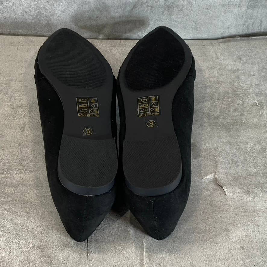 JOURNEE COLLECTION Women's Black Mindee Crisscross Pointed-Toe Slip-On Flat SZ8