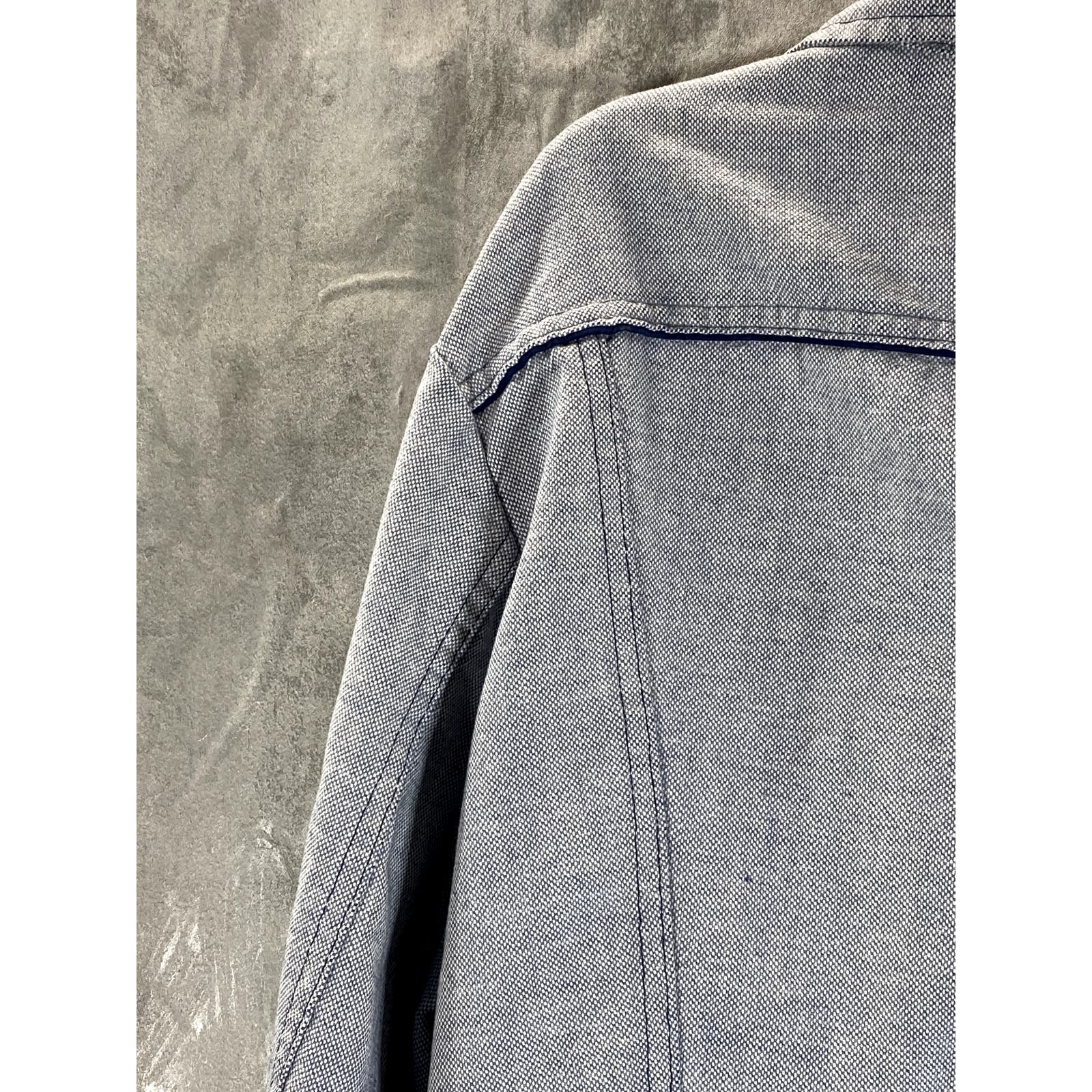 MAVERICK BLUE BELL Men's Vintage Light Blue Textured Button-Up Denim Jacket SZ44