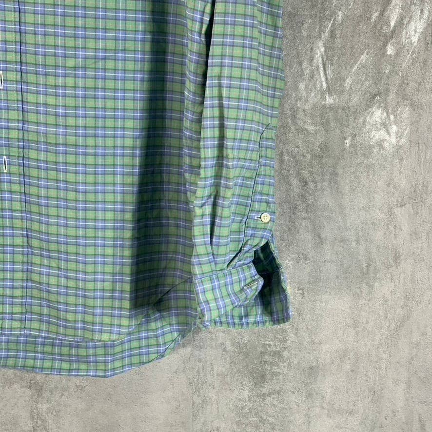 RALPH LAUREN Men's Green Plaid Classic-Fit Button-Up Long-Sleeve Shirt SZ M