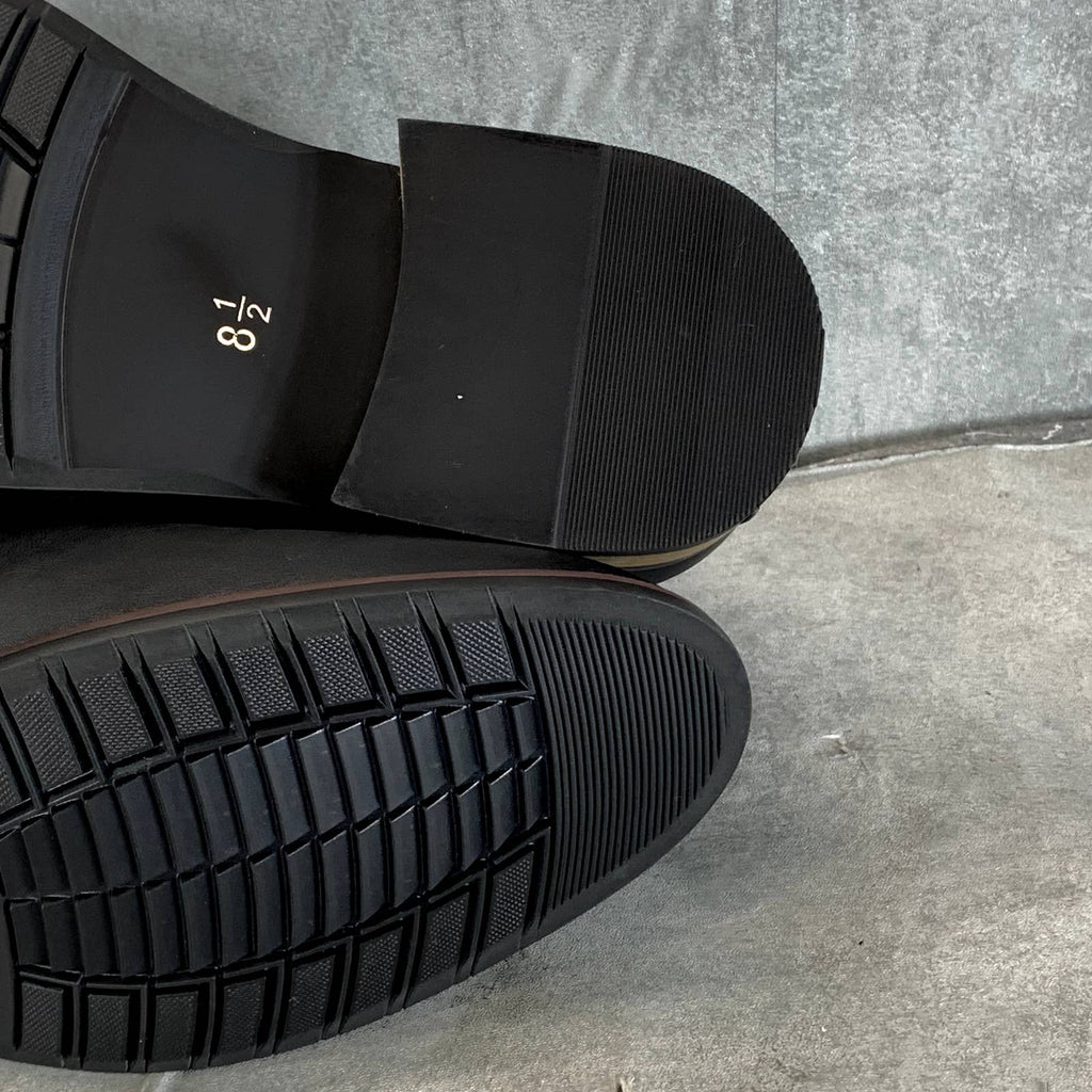 VANCE CO. Men's Black Faux-Leather Landon Pull-On Dress Boots SZ 8.5