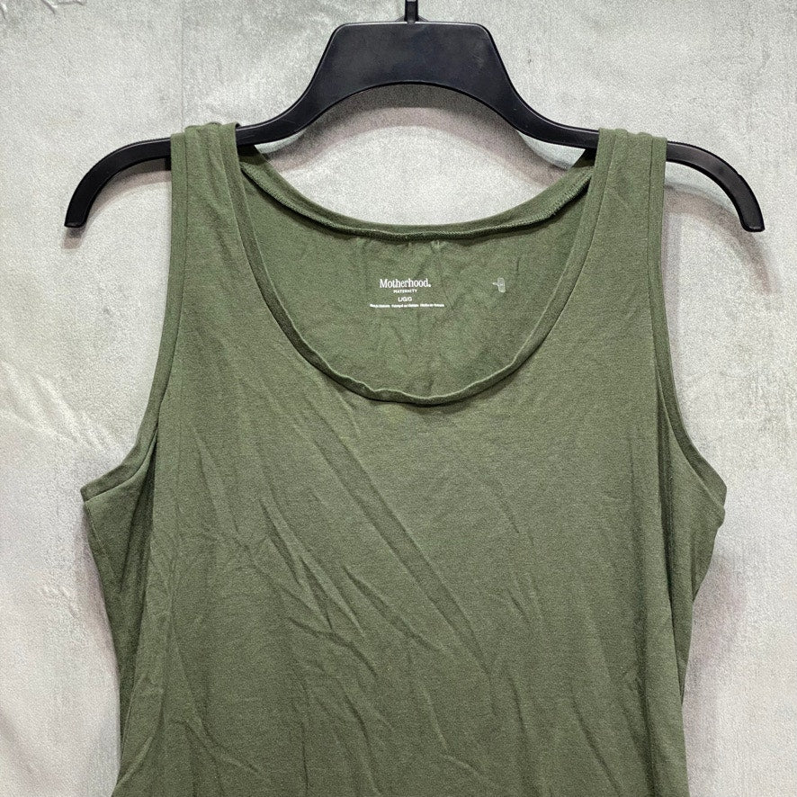 MOTHERHOOD MATERNITY Olive Ruched Sides Sleeveless Scoop Neck Tank Tops SZ L