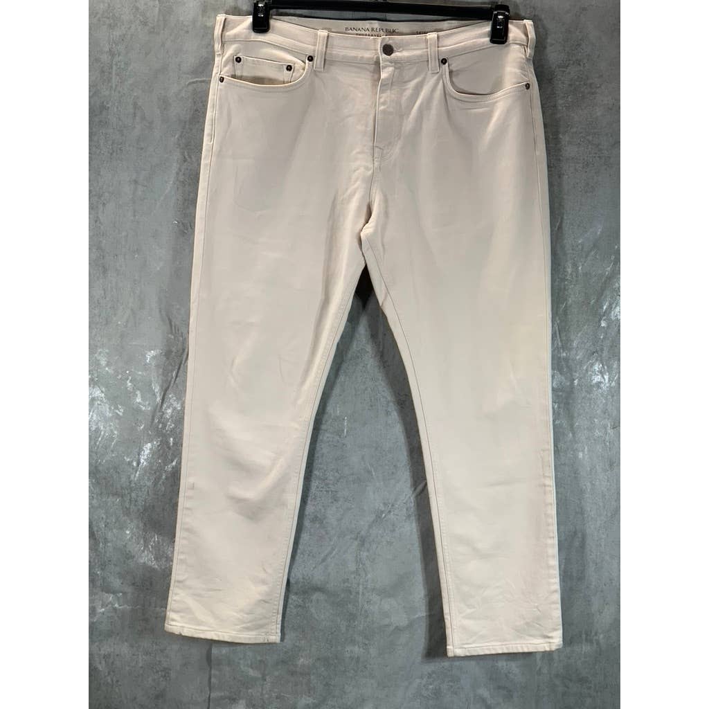 BANANA REPUBLIC Men's New Off White The Traveler Skinny Pants SZ 38X32