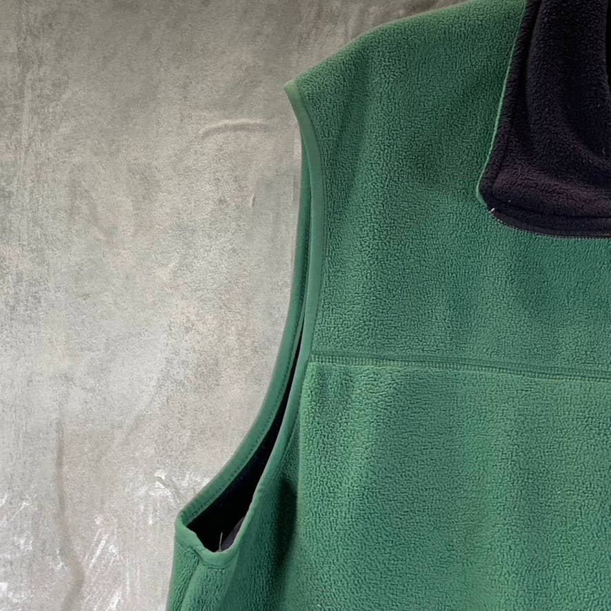 LANDS' END Men's Green Fleece Full-Zip Stand-Collar Vest SZ XL