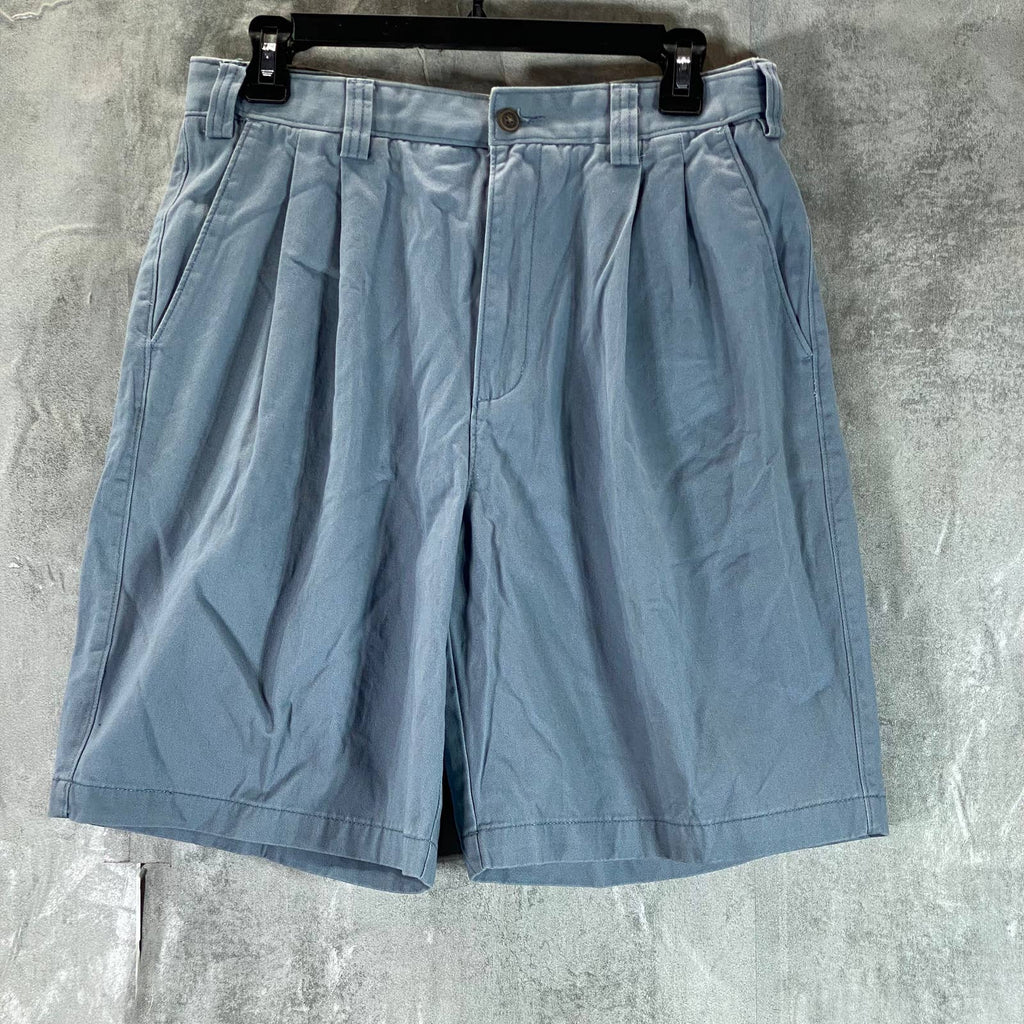 GEOFFREY BEENE Men's Blue Pleated Chino Shorts SZ 32