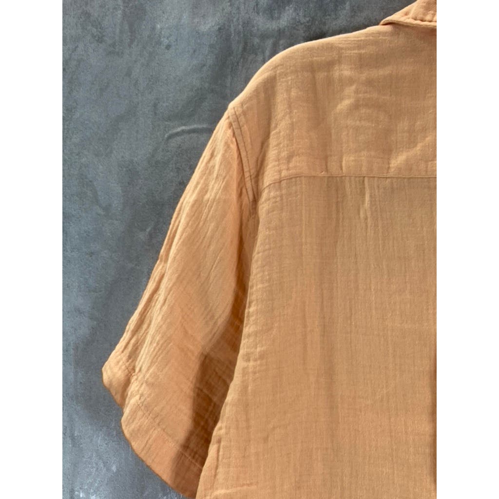 ZARA Men's Orange Short Sleeve Pocket Polo Shirt SZ M