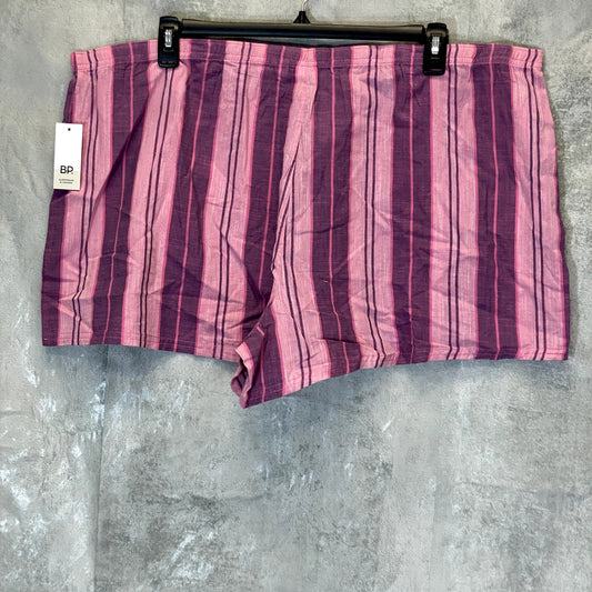 BP. Women's Pink Ibis Emmy Stripe Boyfriend Elastic Waist Pajama Shorts SZ XL