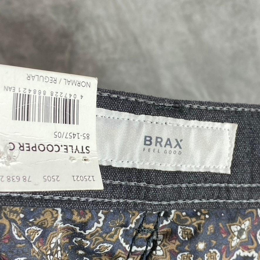 BRAX FEEL GOOD Men's Black Cooper Fancy Regular-Fit Denim Pant SZ 30X34