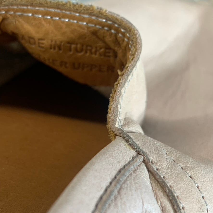 BUENO Women's Light Pink Leather Round-Toe Slip-On Espadrille Flats SZ 38(US7.5)