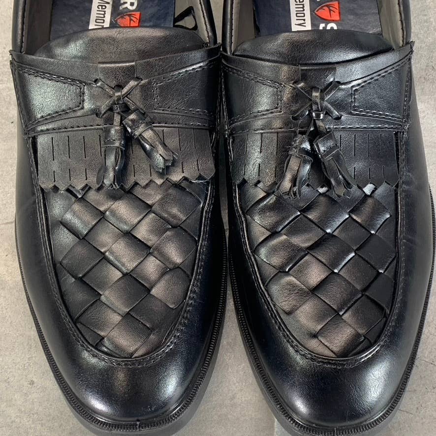 DEER STAGS Men's Black Leather Memory Foam Borough Kiltie Tassel Loafers SZ 9