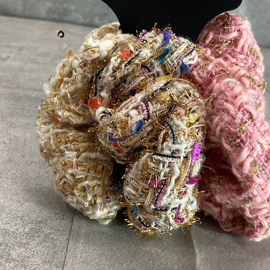 NOIR Women's Assorted Tweed 3-Piece Hair Scrunchies SZ OS
