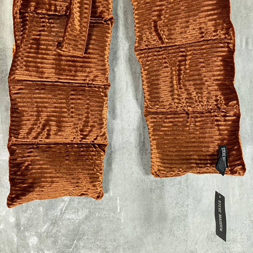 STEVE MADDEN Women's Orange Pull-Through Ribbed Velvet Puffer Scarf SZ OS