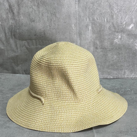 INC INTERNATIONAL CONCEPTS Tan Straw Tweed Cloche Hat with Metal Detail SZ OS