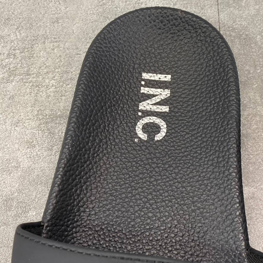 INC INTERNATIONAL CONCEPTS Women's Black Peymen 70 Chain-Detail Slide Sandal SZ5