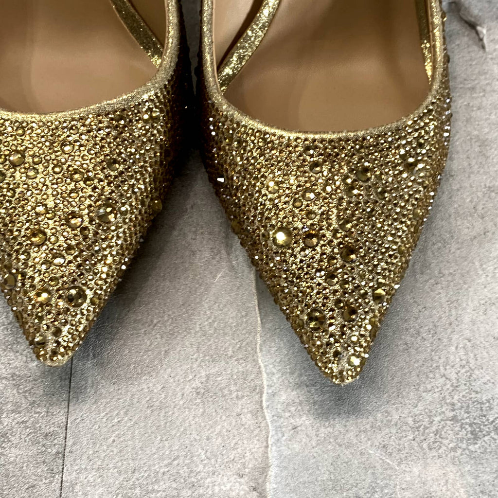 INC INTERNATIONAL Women's Gold Rhinestone Silvee Bow Pointed-Toe Pumps SZ 6