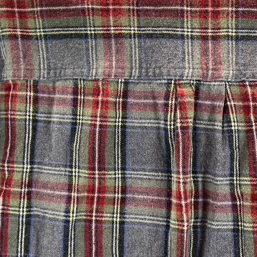 L.L. BEAN Men's Grey Stewart Scotch Plaid Traditional-Fit Flannel Shirt SZ XL