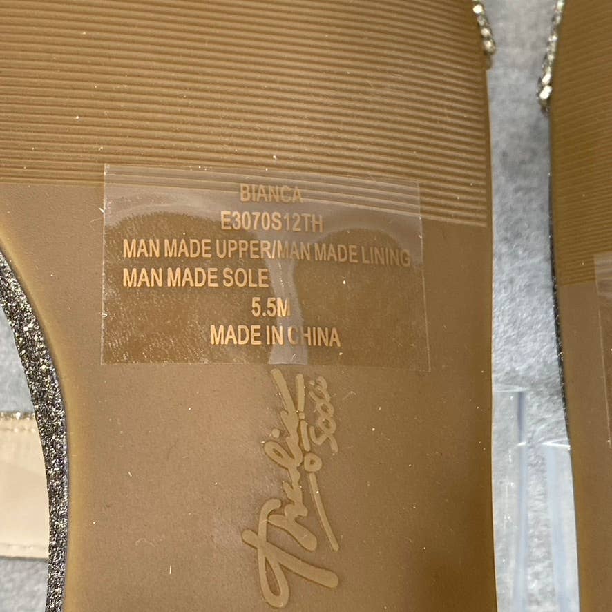 THALIA SODI Women's Champagne Ombre Bianca Rhinestone Flat Sandals SZ 5.5