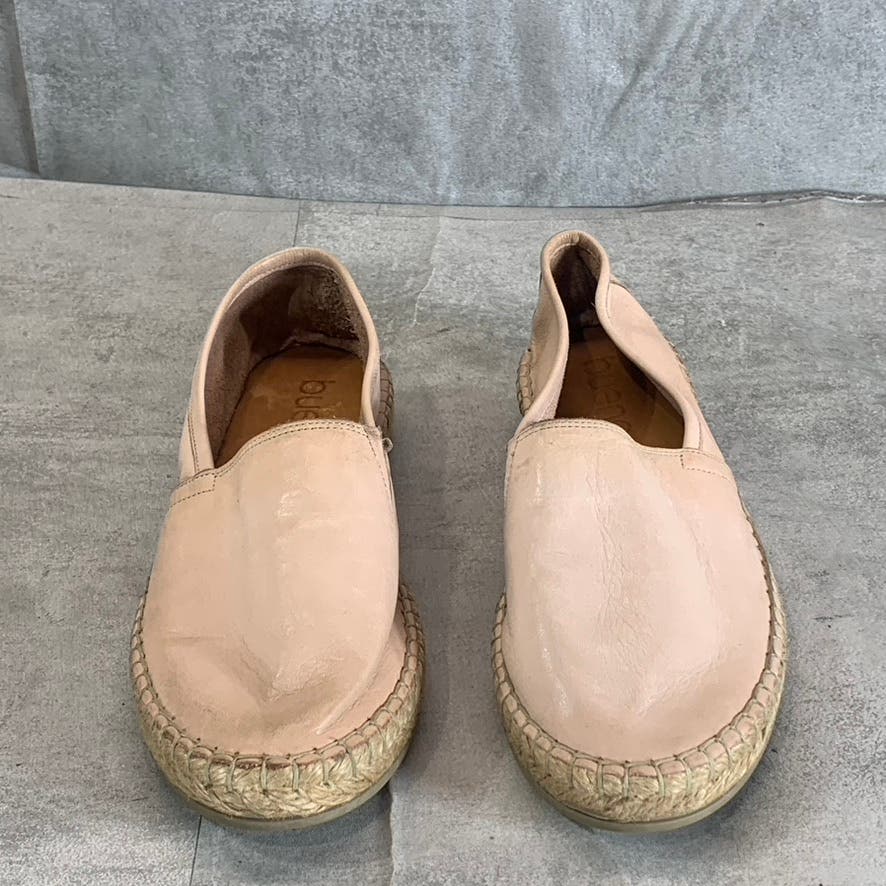 BUENO Women's Light Pink Leather Round-Toe Slip-On Espadrille Flats SZ 38(US7.5)