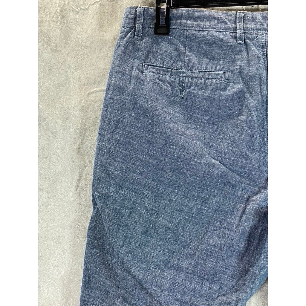 GOODFELLOW & CO Men's Blue Chambray Slim-Fit Flat Front Linden Chino Short SZ 36