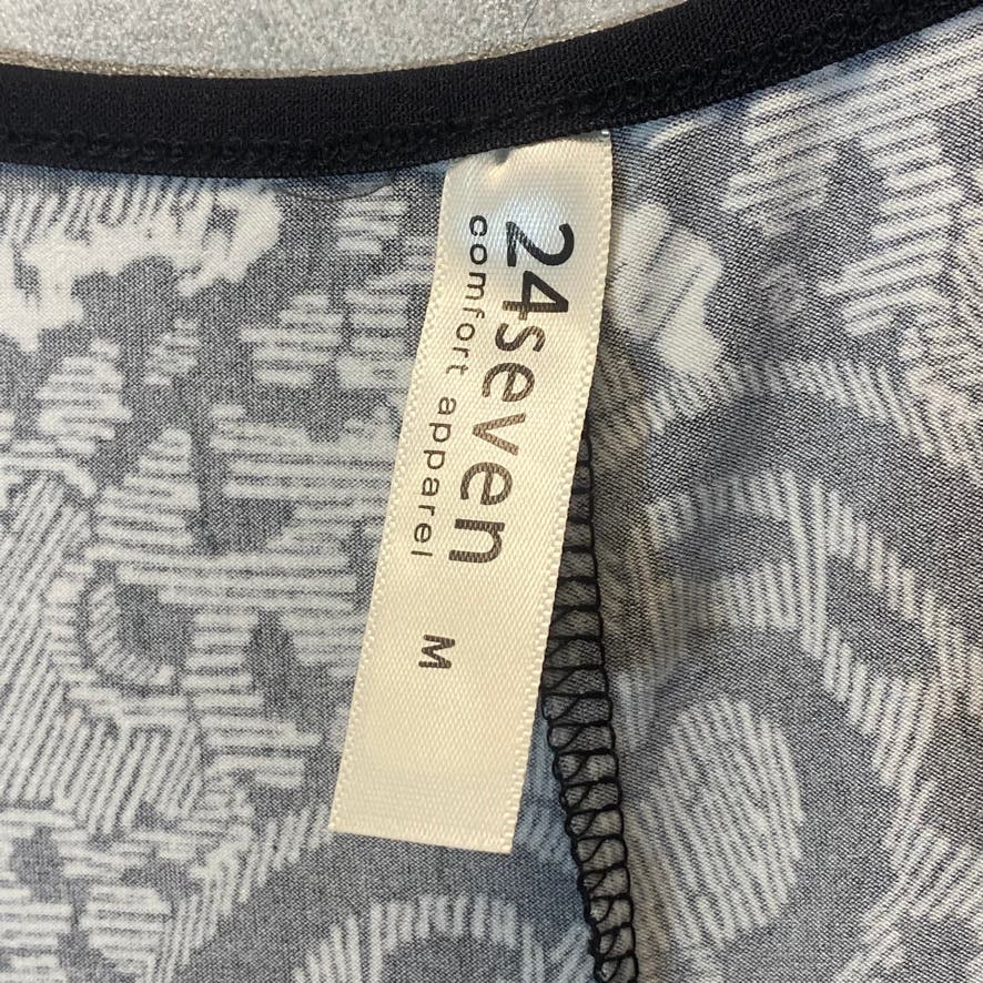 24/7 COMFORT APPAREL Women's Black Paisley Scoop Neck Long Sleeve Tunic Top SZ M