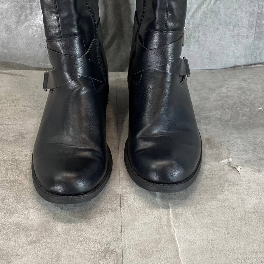 STYLE & CO Women's Black Marliee Full Side-Zip Round-Toe Tall Riding Boots SZ 8