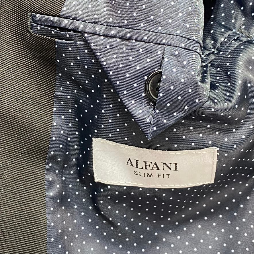 ALFANI Solid Black Slim-Fit Regular Stretch Two-Button Tuxedo Jacket SZ SZ 46R
