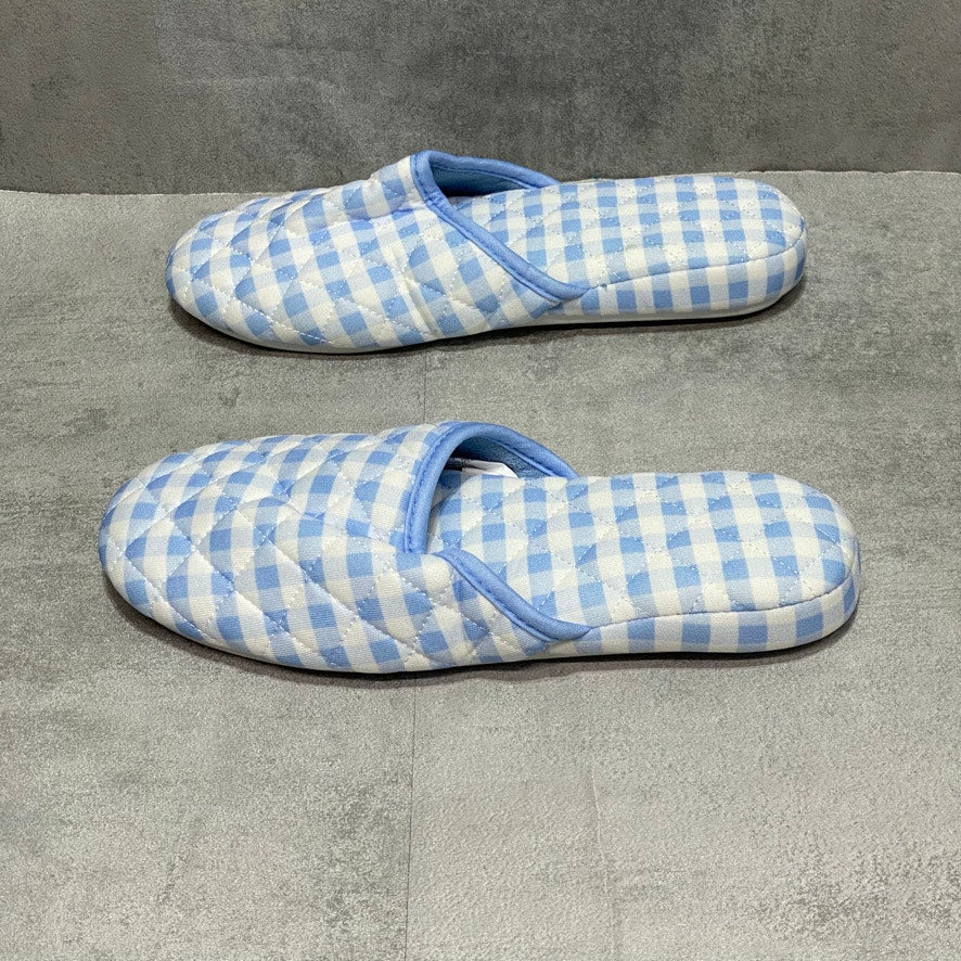 CHARTER CLUB Blue Quilted Gingham Clog Slippers SZ S (5-6)