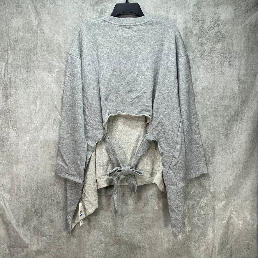 CALVIN KLEIN PERFORMANCE Grey Long Sleeve Tie-Back Top SZ XL