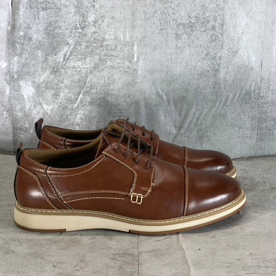 VANCE CO. Men's Brown Faux Leather Jedd Cap Toe Lace-Up Oxford SZ 9.5