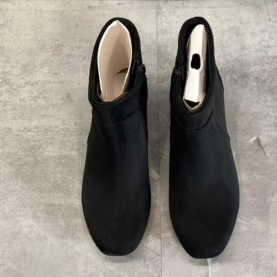 CLARKS COLLECTION Women's Black Suede Marilyn Side-Zip Block-Heel Boots SZ 6.5