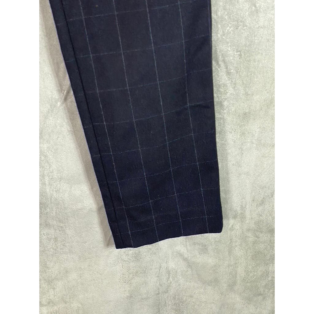 BANANA REPUBLIC Men's Navy Windowpane Tailored Slim-Fit Dress Pants SZ 30X32