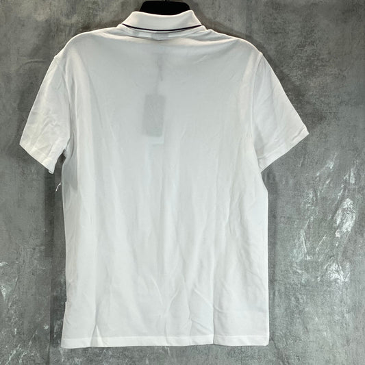 A|X ARMANI EXCHANGE Men's White Small Circle Logo Polo Short Sleeve Shirt SZ S