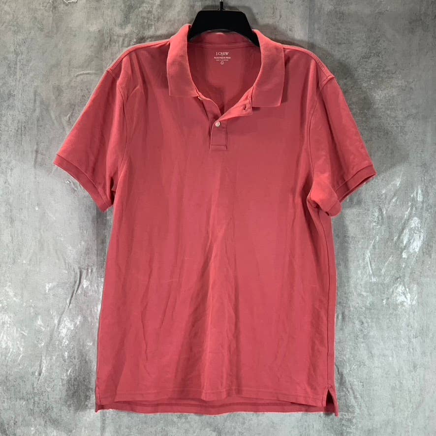 J.CREW Men's Dusty Red Flex Pique Short-Sleeve Polo Shirt SZ L