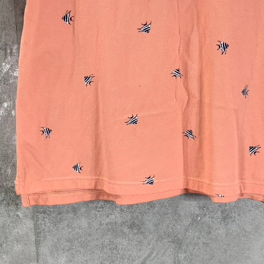 AMERICAN EAGLE AE Men's Coral Super Soft Printed Short Sleeve Polo Shirt SZ M