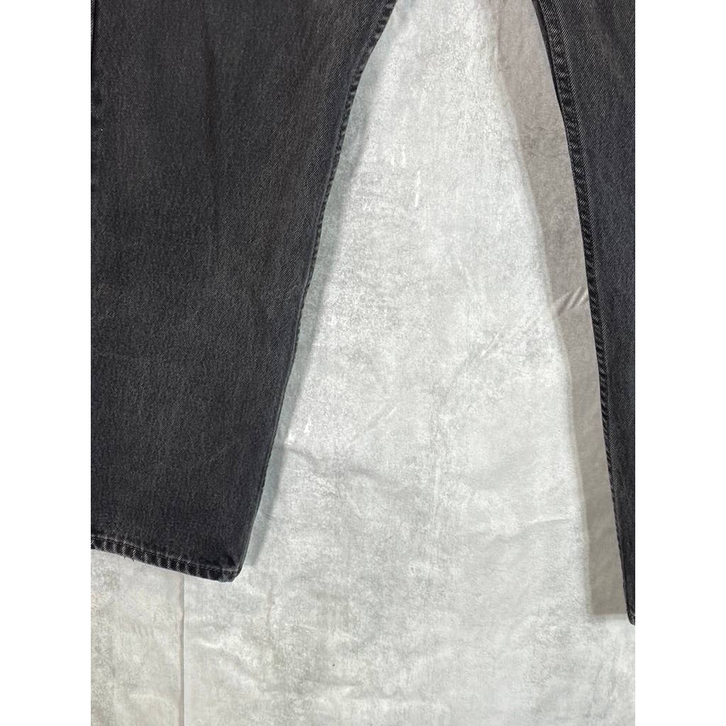 LEVI'S Men's Black 505 Regular-Fit Straight-Leg Denim Non-Stretch Jeans SZ 40X30