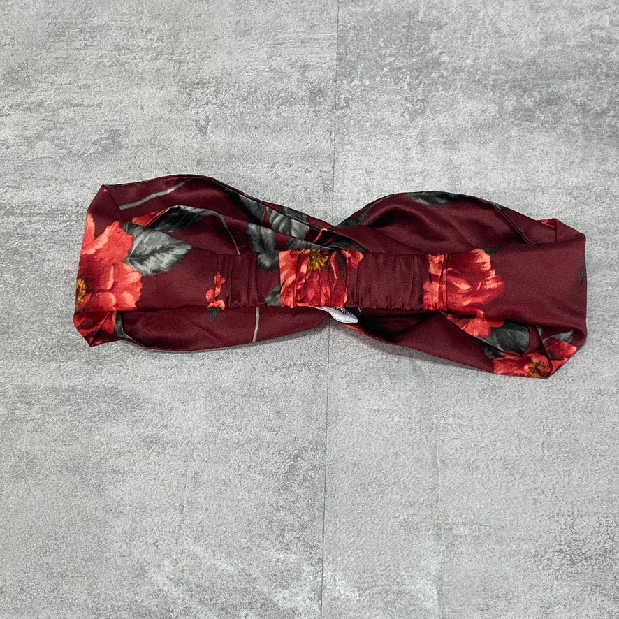 INC INTERNATIONAL CONCEPTS Red Floral Stretch Criss Cross Headband OS