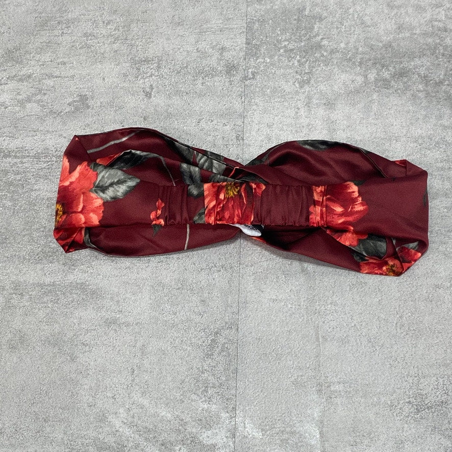 INC INTERNATIONAL CONCEPTS Red Floral Stretch Criss Cross Headband OS