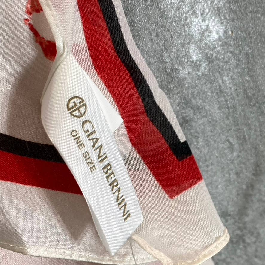 GIANI BERNINI Women's White/Red Heart-Print Square Scarf SZ OS
